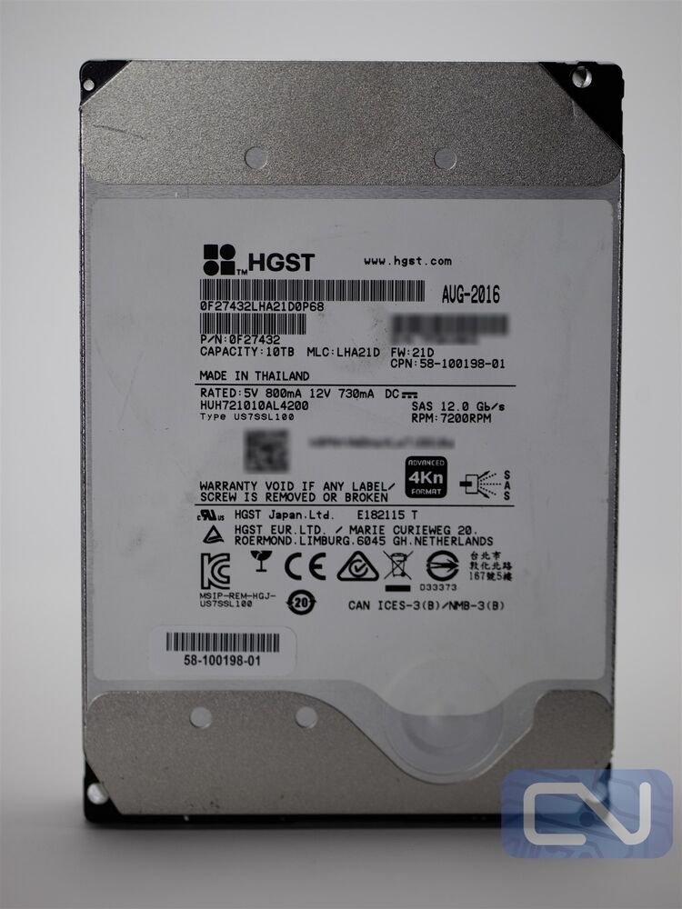 HGST Ultrastar He10 HC510 10TB SAS HUH721010AL4200 12Gb/s 256MB 4Kn Hard Drive