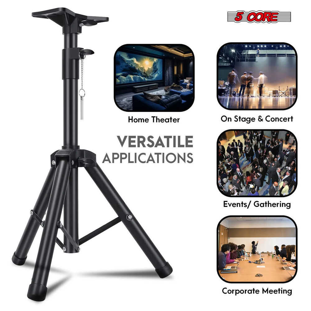 5Core Adjustable DJ Monitor Speaker Stand Tripod (24-36 Inch)