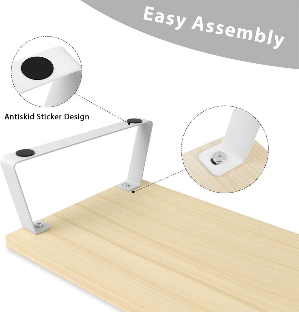 Large Dual Monitor Stand Riser - Wooden Desk Organizer for 2 Monitors