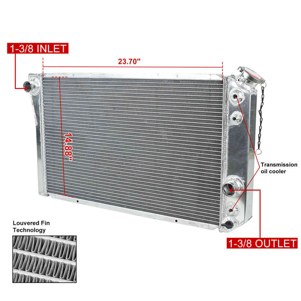 FOR 82-02 CHEVY S10 BLAZER V8 1984-1990 CORVETTE 3 ROW ALUMINUM RACING RADIATOR