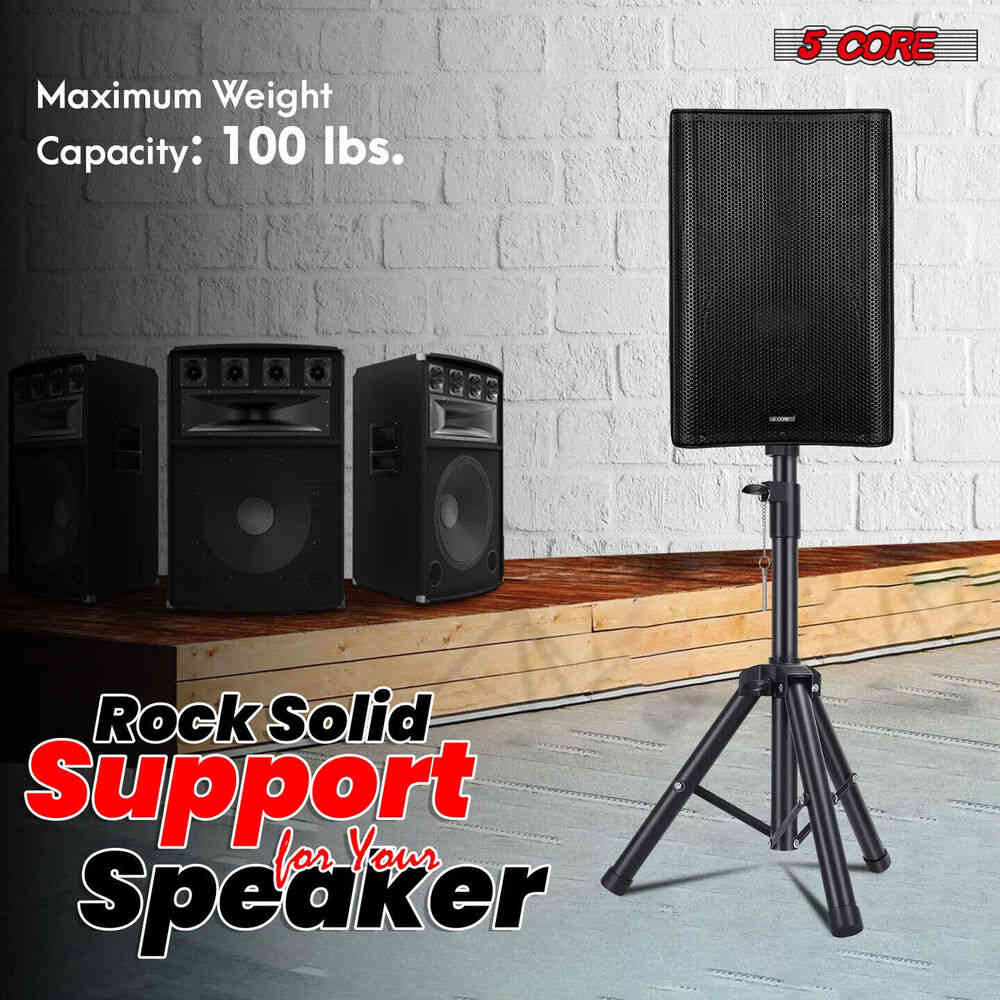 5Core Adjustable DJ Monitor Speaker Stand Tripod (24-36 Inch)