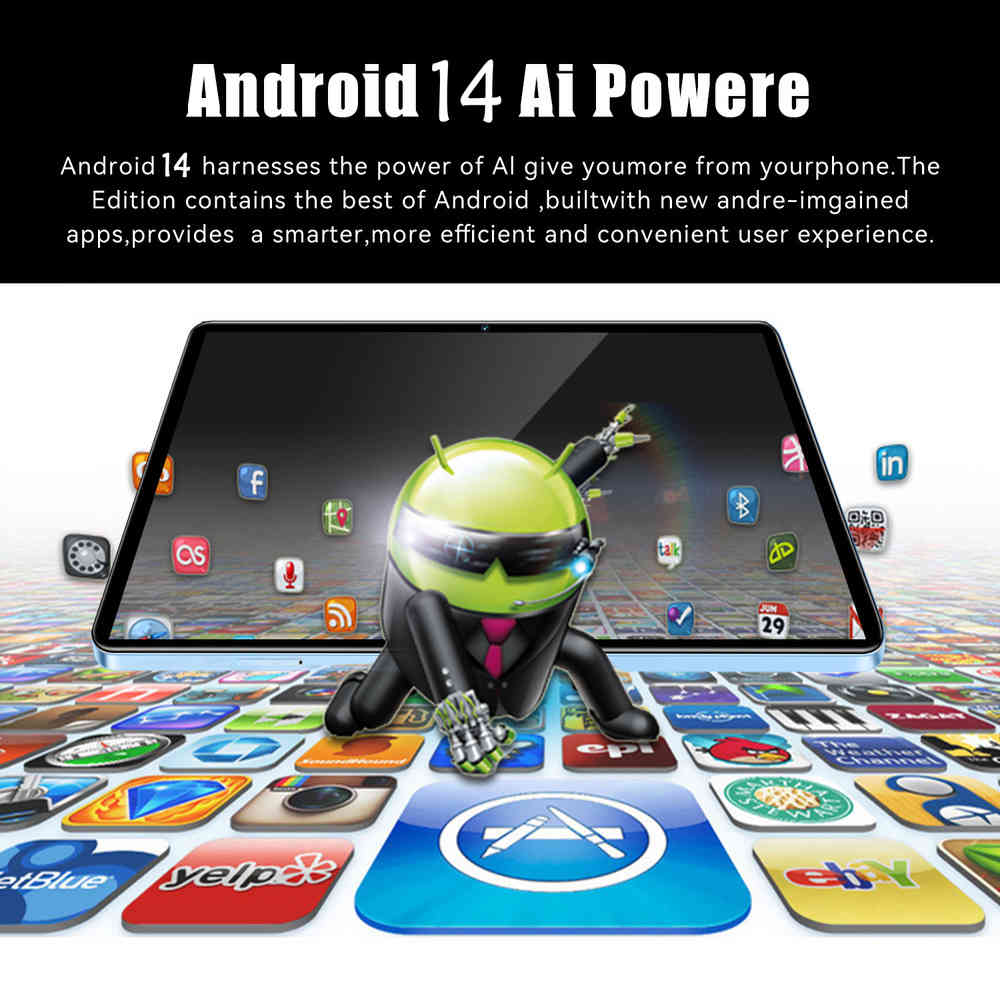 2025 Gaming Tablet with 16GB RAM, 256GB ROM, Android 14, 2-SIM, 10-Inch Display, 4G LTE & 5G WiFi