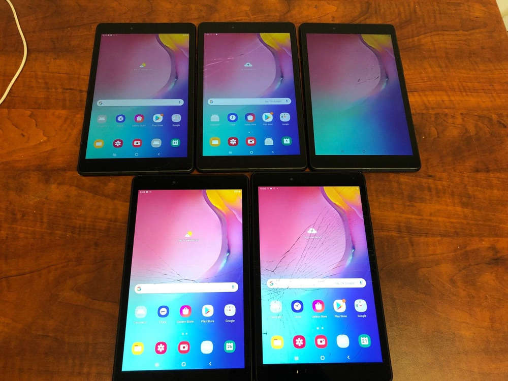 Cracked Glass Lot of 5 Samsung Galaxy Tab A SM-T290 (2019) 32GB, Wi-Fi, 8in
