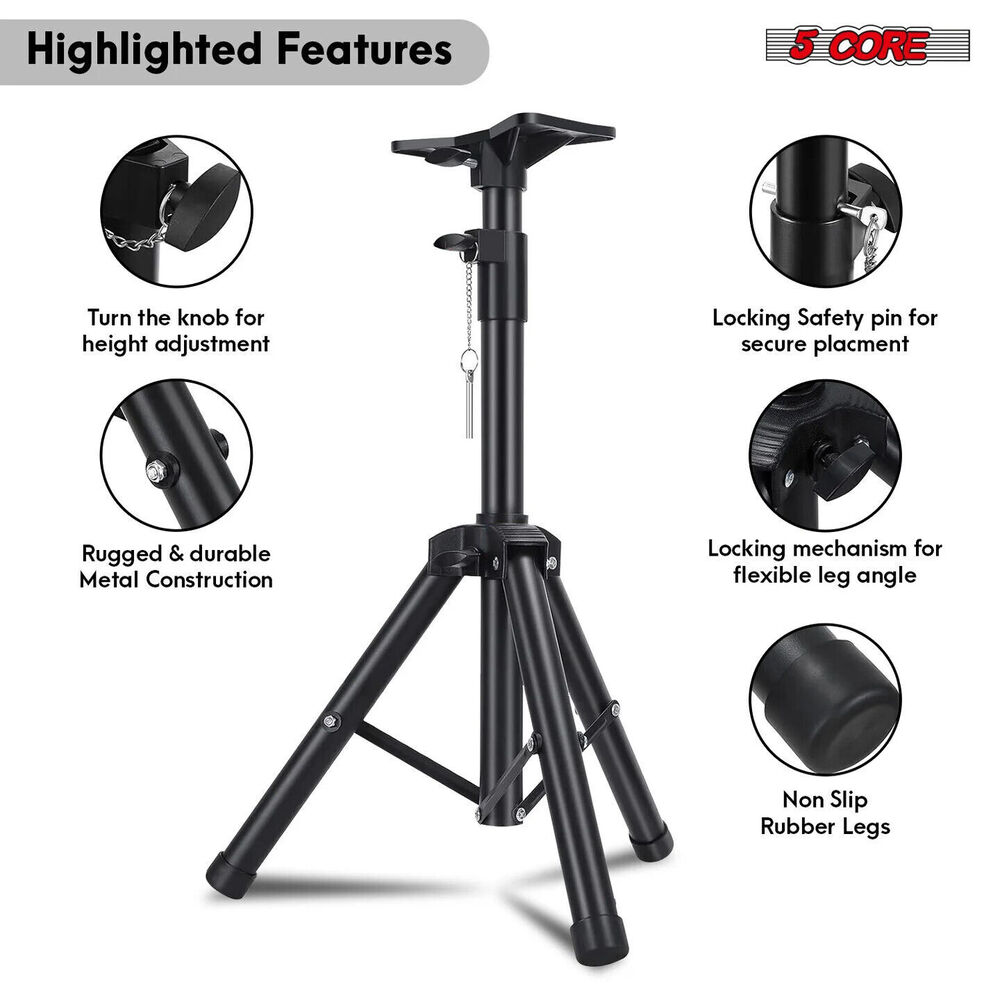 5Core Adjustable DJ Monitor Speaker Stand Tripod (24-36 Inch)