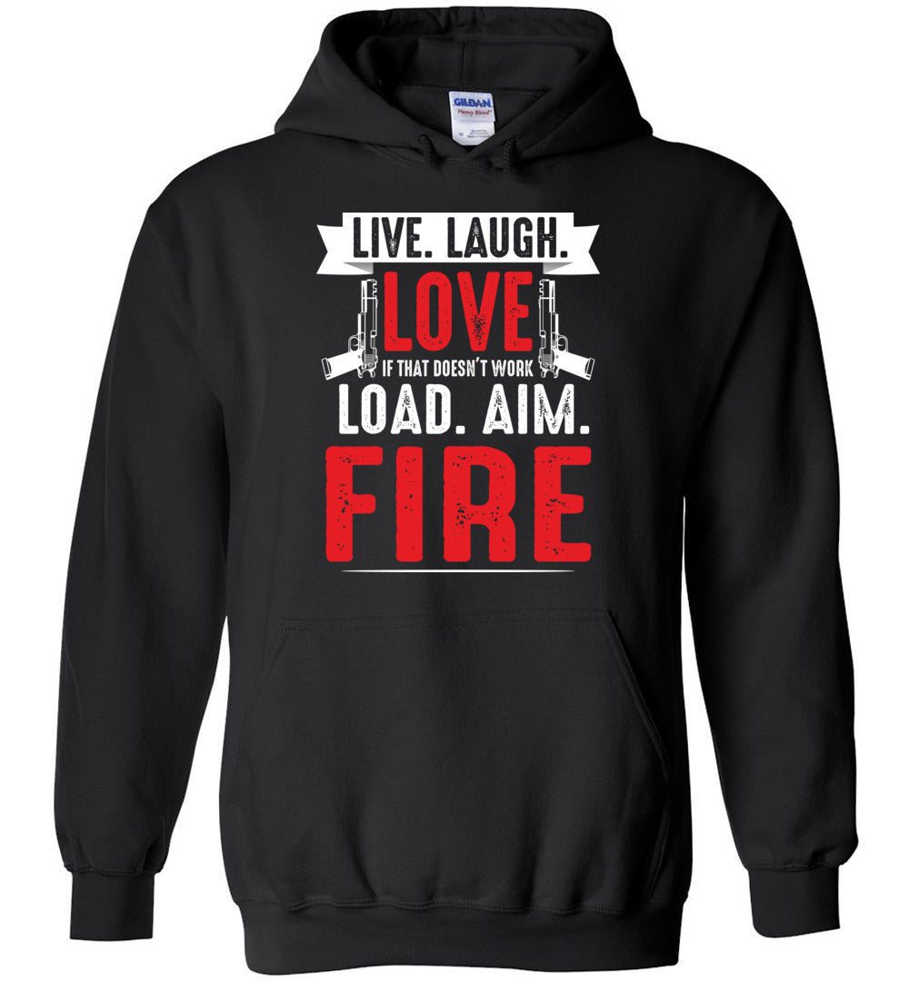 Live. Laugh. Love... Mens Hoodie - Premium Quality Gun Lover's Sweatshirt