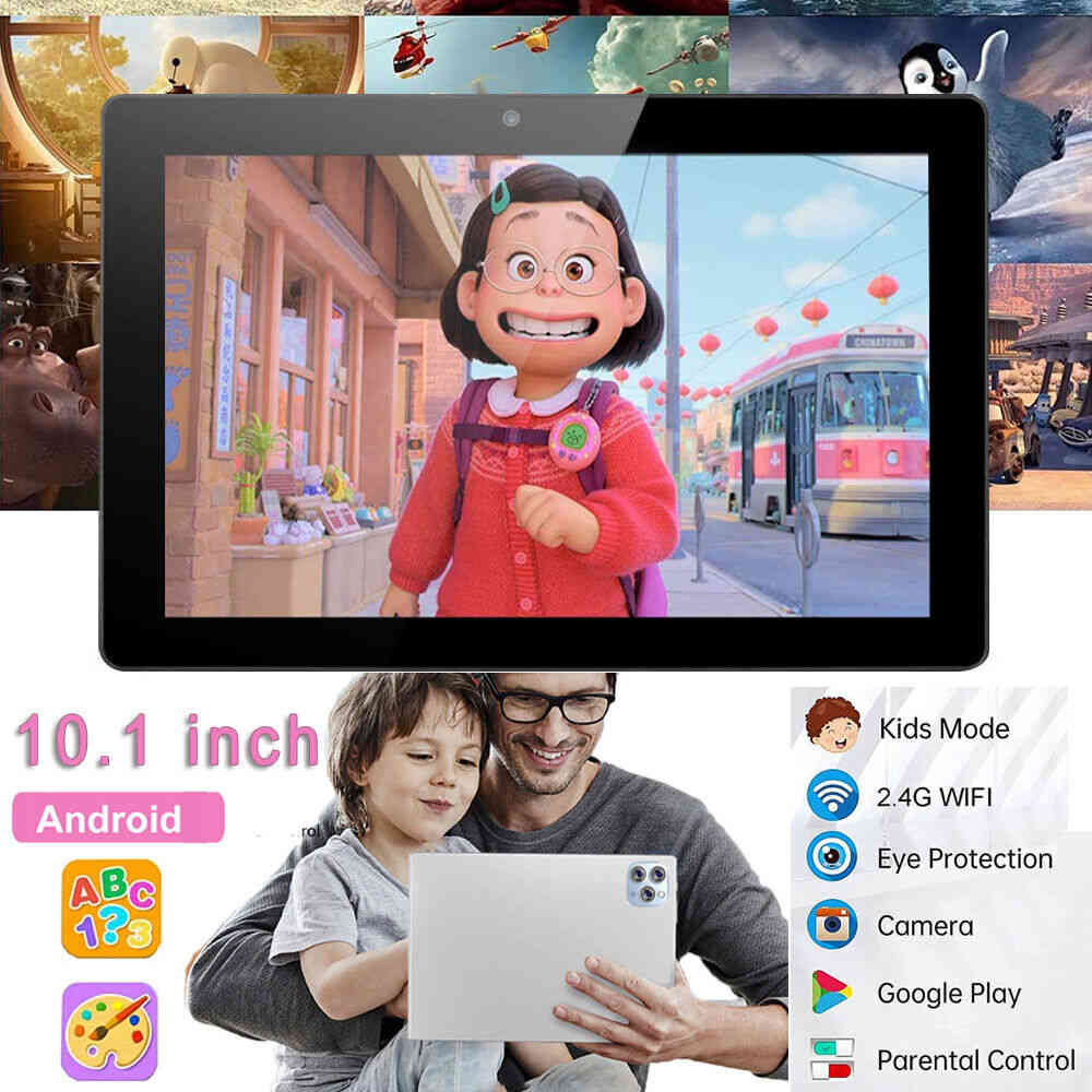 10-inch Kids Tablet with Android 12.0, Parental Control, Bluetooth, WiFi, and Dual Camera