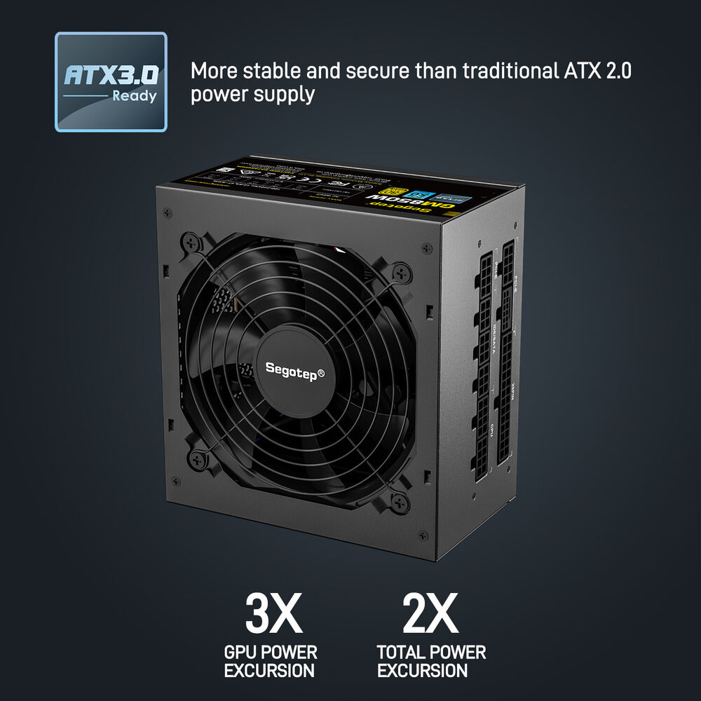 Segotep 850W ATX 3.0 Gaming Power Supply PCIe 5.0 Full Modular 80 Plus Gold PSU