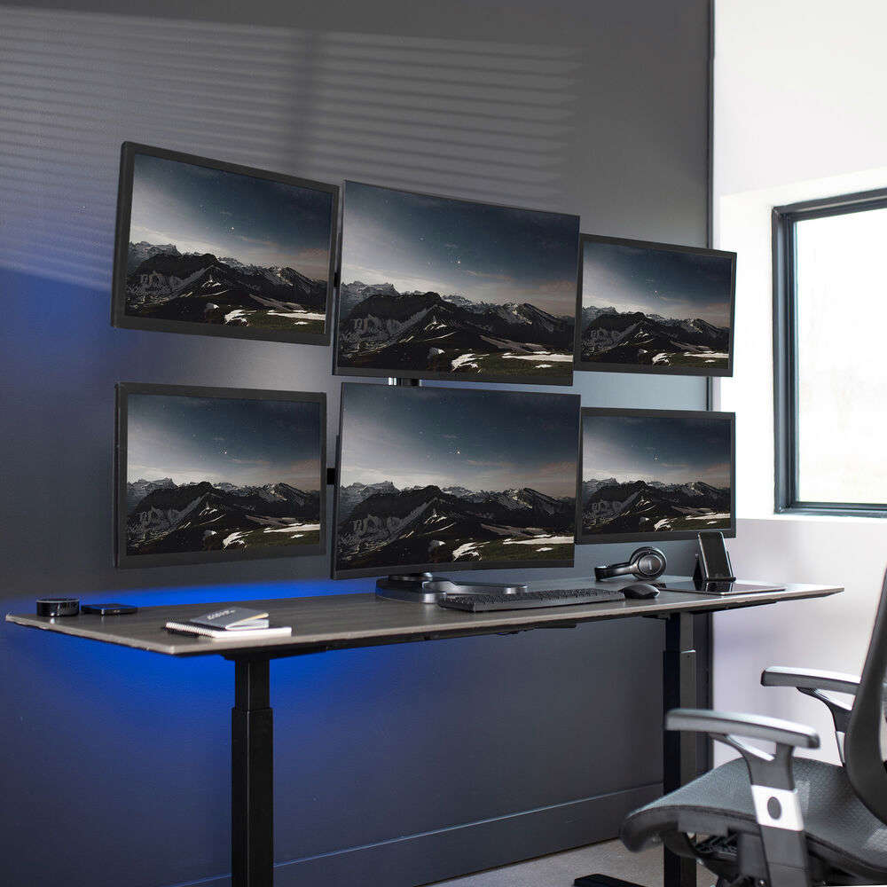VIVO Hex LCD Monitor Desk Mount Stand Heavy Duty Adjustable for up to 6 Screens (27 inches)