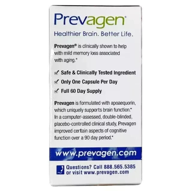 Prevagen Regular Strength Brain Memory Health Capsules, Apoaequorin 10 mg, 60 Count