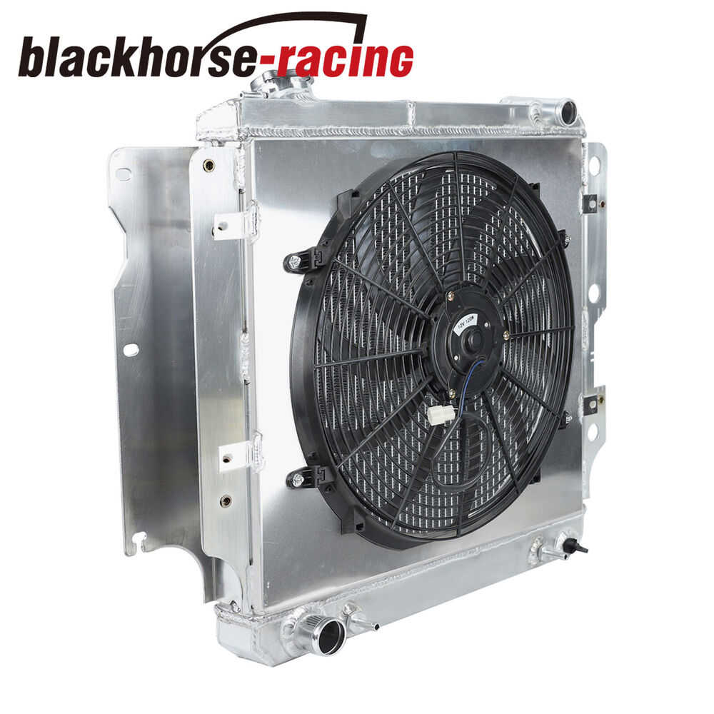 3 Row Radiator with Fan Aluminum Shroud Relay for Jeep 1987-2006 Wrangler TJ YJ L4 L6