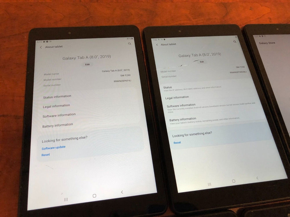 Cracked Glass Lot of 5 Samsung Galaxy Tab A SM-T290 (2019) 32GB, Wi-Fi, 8in