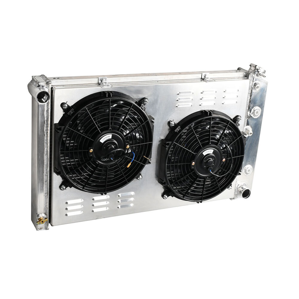 3 Row Aluminum Radiator with Shroud Fan for Chevy 1970-81 Camaro & 1978-87 Monte Carlo