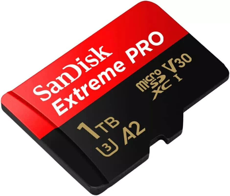 SanDisk Extreme Pro MicroSDXC UHS-I U3 A2 Memory Card with Adapter (256GB/512GB/1TB)