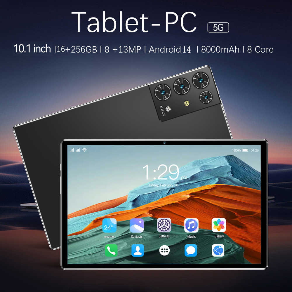 2025 Gaming Tablet with 16GB RAM, 256GB ROM, Android 14, 2-SIM, 10-Inch Display, 4G LTE & 5G WiFi