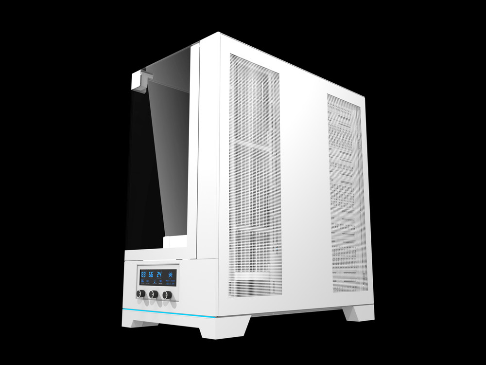 darkFlash DY450 White Steel / Tempered Glass ATX White Chassis, 0.8mm SPCC Case