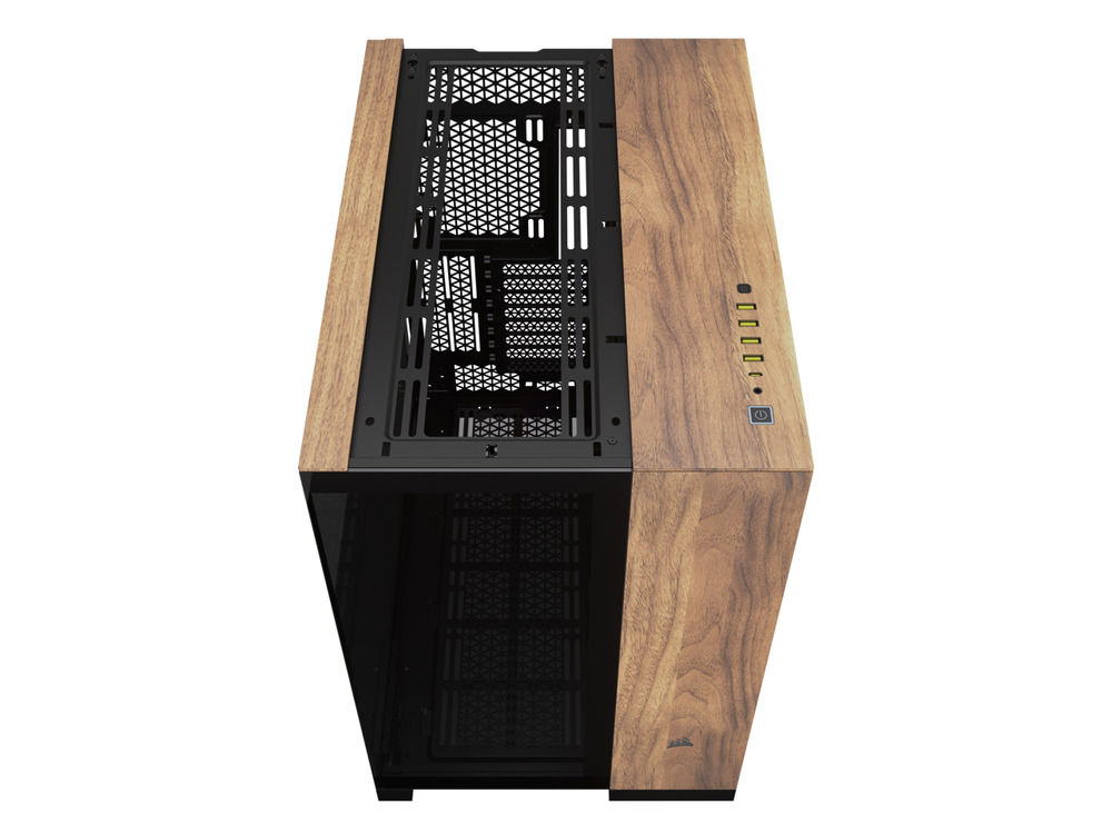 CORSAIR 6500X Mid-Tower Dual Chamber PC Case, Black/Walnut, CC-9011282-WW