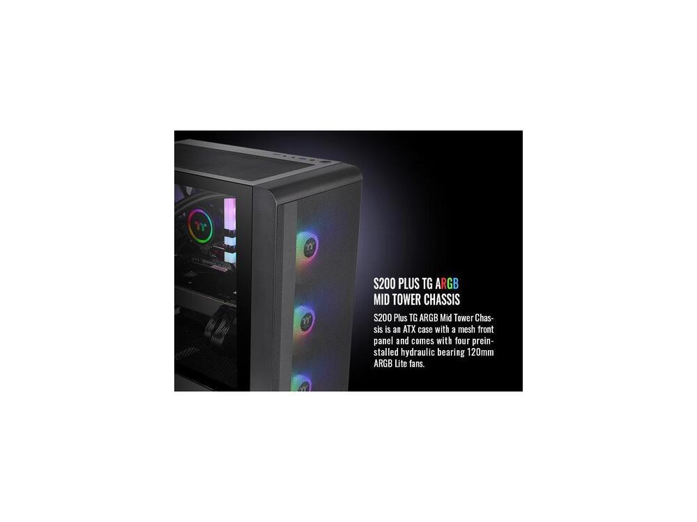 Thermaltake S200 TG ARGB ATX Tempered Glass Mid Tower Gaming Computer Case