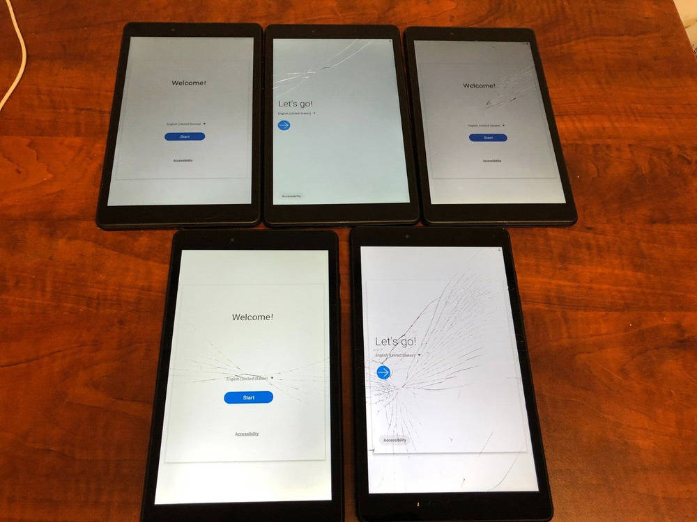Cracked Glass Lot of 5 Samsung Galaxy Tab A SM-T290 (2019) 32GB, Wi-Fi, 8in