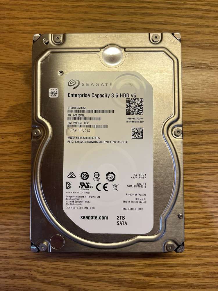 2TB Seagate ST2000NM0055 3.5 SATA 7200RPM Enterprise Capacity v5 HDD (EXOS 7E8)