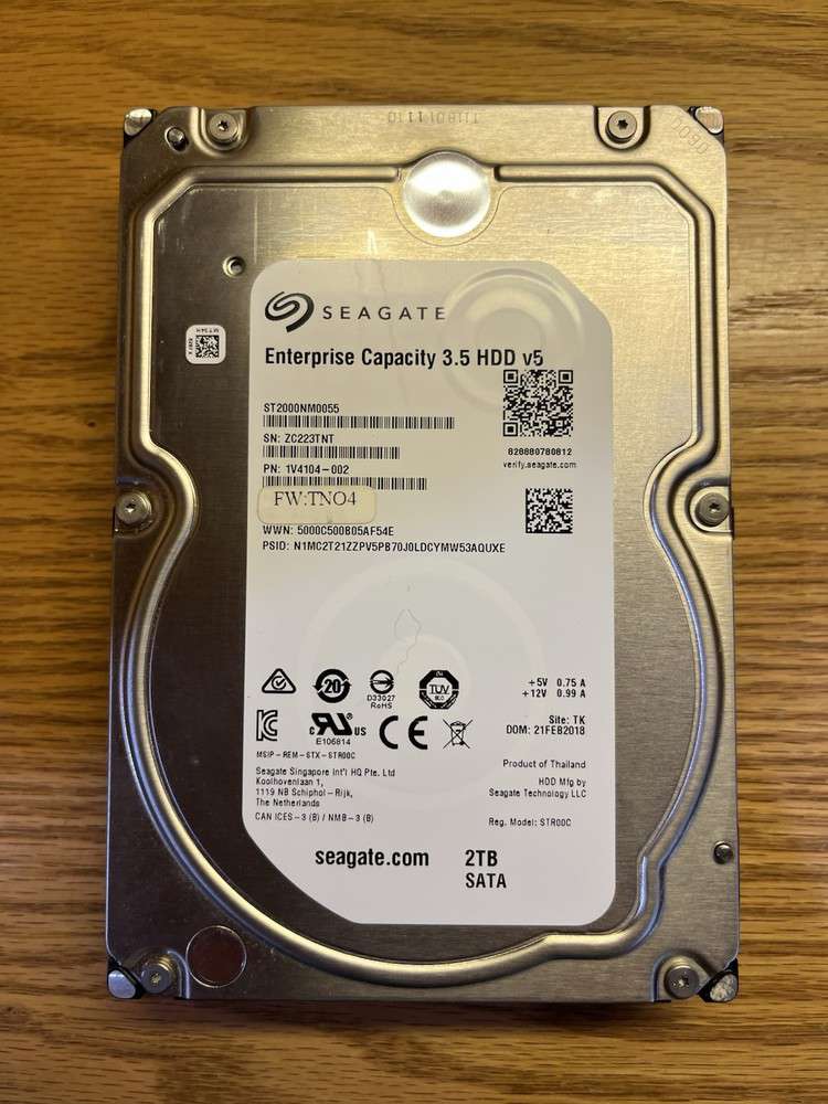 2TB Seagate ST2000NM0055 3.5 SATA 7200RPM Enterprise Capacity v5 HDD (EXOS 7E8)