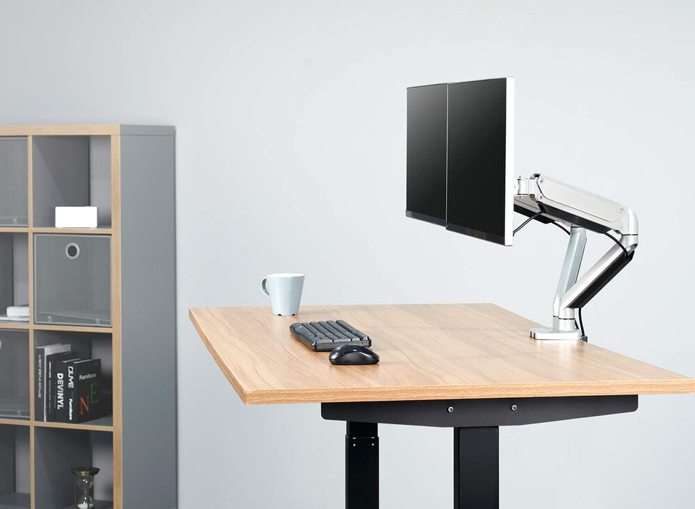 FEZIBO Dual Monitor Mount Stand for Screens 17 to 32 Inches, Height Adjustable LM30