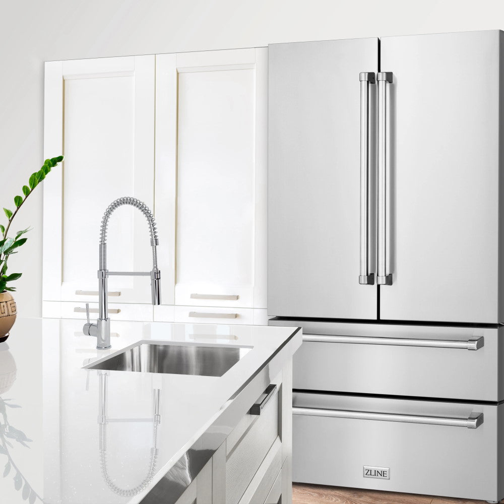 ZLINE 36 French Door Refrigerator with Ice Maker in Fingerprint Resistant Stainless Steel