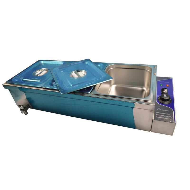 3 Pan Large Capacity Bain Marie Food Warmer with Thermostat Control